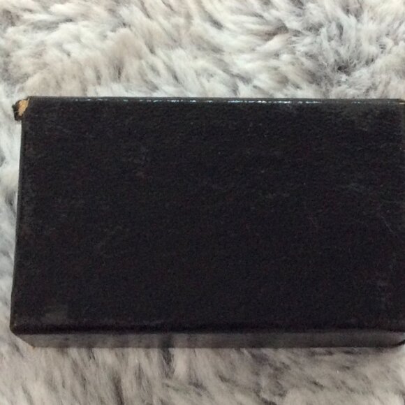 Vintage Black Onyx Gold Tone Trim Round Button Cufflinks Three-Piece Set in Orig - Picture 6 of 7